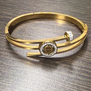 Chic Gold and Silver Bangle Bracelet